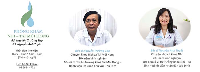 phòng khám tai mũi họng Thủ Đức - bác sĩ Nguyễn Trường Thọ và bác sĩ Nguyễn Ánh Tuyết