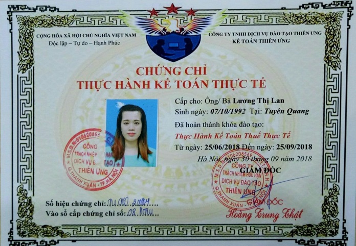 Dịch vụ báo cáo thuế Công ty TNHH DV Đào tạo Thiên Ưng