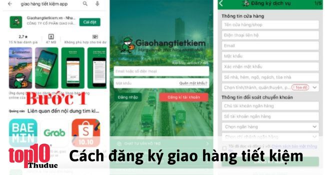 Các bước đăng ký giao hàng tiết kiệm trên app điện thoại | Nguồn: Internet