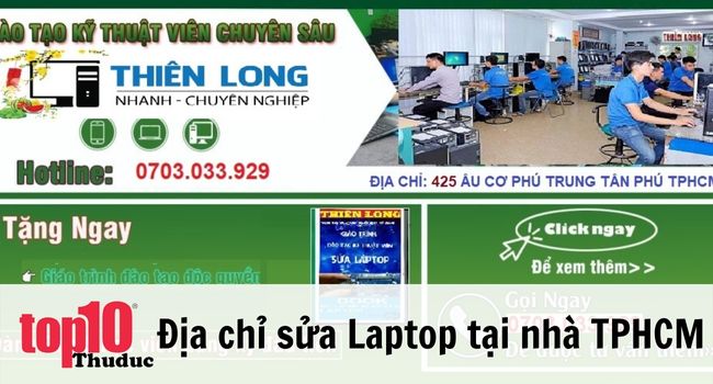 Dịch vụ sửa chữa laptop tại nhà TPHCM | Nguồn: Công ty Thiên Long