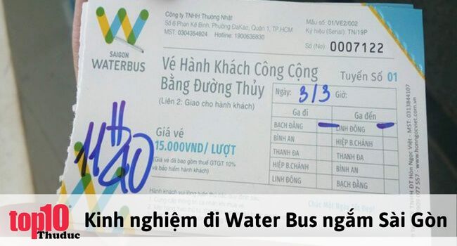 Giá vé khi đi Water bus | Nguồn: Internet