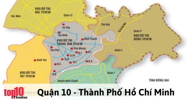 Vị trí địa lý của Quận 10 – TP Hồ Chí Minh | Nguồn: Internet